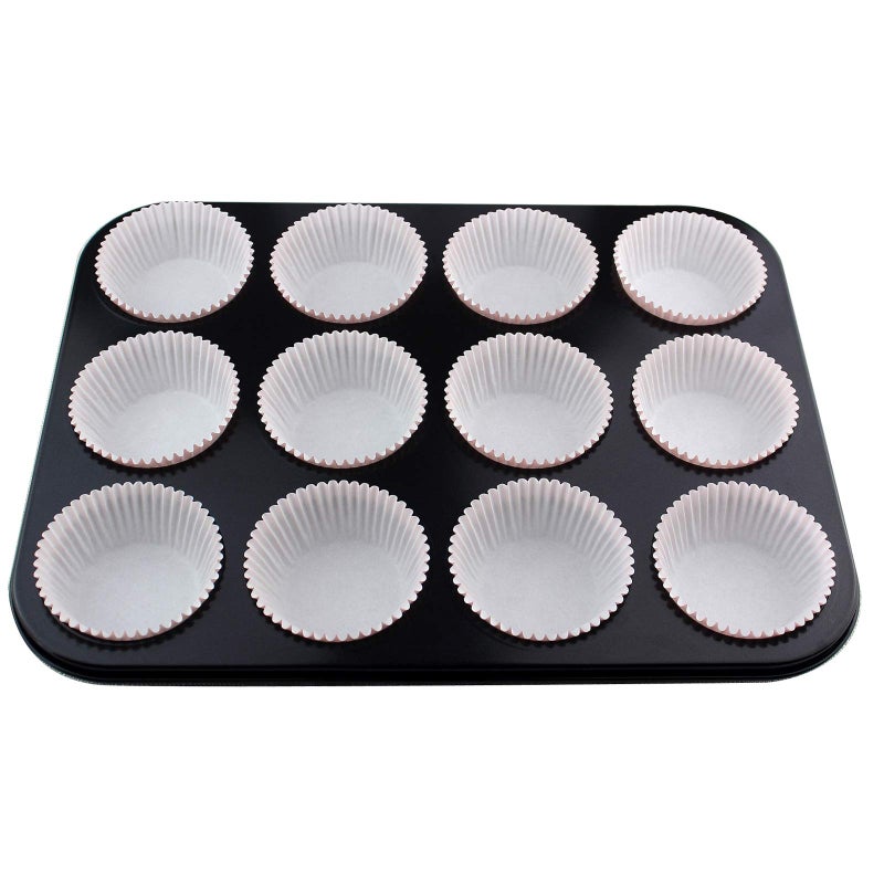 Eoonfirst Standard Size Baking Cups Thanksgiving Day Cupcake Liners 200 Pcs (Light Pink) - Image 4